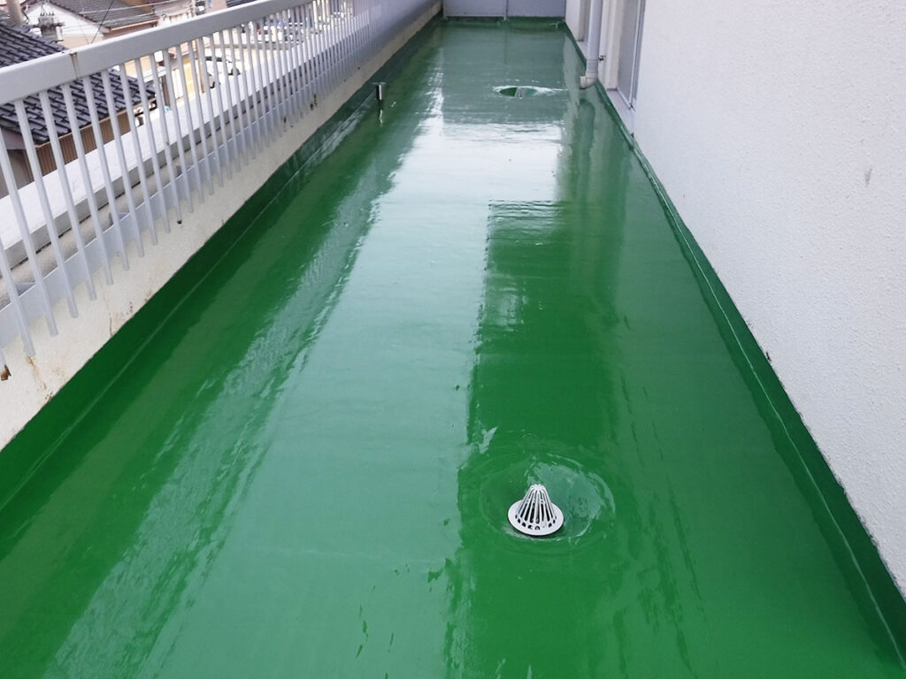ウレタン塗膜防水施工後